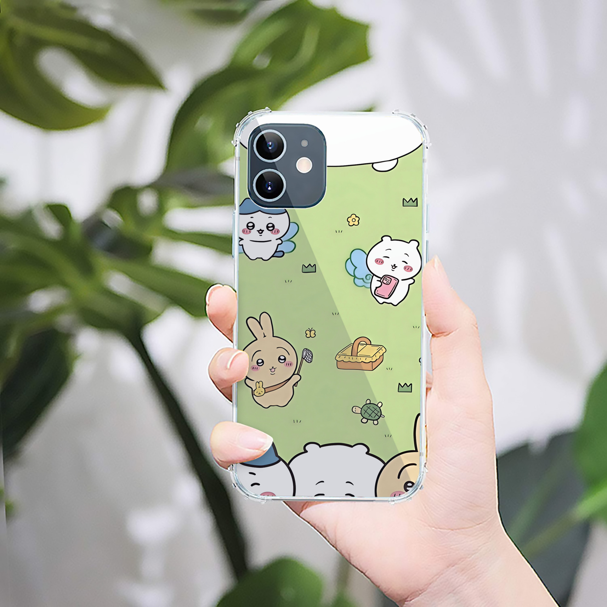 （画像用） ちいかわ Chii-kawa 【iPhone 12シリーズ対応】透明スマホケース（クリアソフトケース）